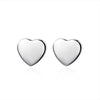 925 Stamp Silver Color Earrings heart Ear Stud Womens  Party Jewelry Love Gift Christmas