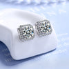 2022 925 Sterling Silver Earrings Square Zirconia Shiny Ear Stud Womens  Party Jewelry Love Gift