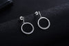 Women 925 Stamp Silver Color korean Earrings Simple Geometric Round Stud Earrings Jewelry 2022 Wholesal Christmas