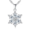 925 Stamp Silver Color Chains And Necklaces For Women Neck Jewelry Charm Fnowflake Zircon Pendant Wedding Party Birthday