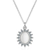Women's Opal Flower Pendants And Necklaces 925 Stamp Silver Color Female Wedding Party Jewelry 2022 Gift