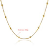 Genuine 24K Gold Necklace Plating Gold 45CM Box Chain Beaded Necklace Short Chain For Woman Charm Jewelry