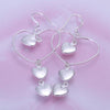 925 Stamped Silver romantic love heart long earrings for Women charms party wedding Jewelry Holiday gifts