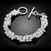 Pretty 925 sterling silver solid beads chain Bracelets for women Creative trend Wedding party Christmas Gift Jewelry