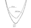 In Stock Double Chain Lucky Letter Charms Nk Chain Street Styles Stainless Steel Tag Pendant Double Layer Figaro Chain