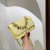 Candy Color Graceful Women's Bag 2022 Chain Single Shoulder Slant Ring Bag Simple Metal Decoration Small Square