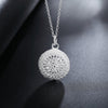 korean trend 925 Stamped Silver Pretty Hollow ball Pendant Necklace For Women wedding party  Jewelry Holiday gift