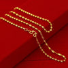 24K Gold Necklace 45CM Box Chain/Water Ripple/Single Water Ripple Necklace With Chain For Woman Jewelry Gift With Chain DIY