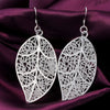 925 Stamp Silver Color Leaf Dangle Earrings For Women Party Drop Earrings Korean  Wedding Jewelry Christmas GaaBou