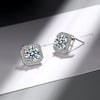 2022 925 Sterling Silver Earrings Square Zirconia Shiny Ear Stud Womens  Party Jewelry Love Gift
