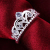 925 Sterling Silver fine crystal noble crown Rings For Women Party Holiday gift   wedding accessories Jewelry