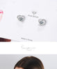 925 Silver Women  Heart Earrings Shiny Zircon Gifts Jewelry  Christmas