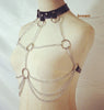 COLEMJE Sexy Chain Bra Goth Punk Rock Leather Belt Chain Club Festival Jewelry Outifit Party Accessoriess For Women