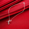 925 Stamp Silver Color Necklace Pendant Charm Choker  Girl Retro Lucky Cross Zircon Elegant Link Chain Jewelry Gift