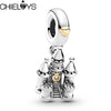 2Pcs/Lot Two-tone Castle Pendant Charm Beads Fit DIY Original Bracelets Necklaces For Women Child Jewelry Making Special Offer