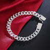 10MM Men Chain Bracelet 925 Stamp Silver Color Cuban Link Charm Girls Women Chain Bangles Jewelry Gift Christmas