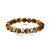 PolishedPlus Custom Family Name Personalized Tiger Eye Stone Beaded Bracelet Gift Engraving For Men