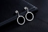 Women 925 Stamp Silver Color korean Earrings Simple Geometric Round Stud Earrings Jewelry 2022 Wholesal Christmas