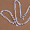 Trend 925 sterling Silver classic 6MM twisted circle Bracelet necklace Jewelry sets for women men wedding Party Gifts