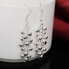 925 Stamp Silver Color Bead Drop Earrings For Women Long Hanging Balls Earrings 2022 Trend Jewelry 2022 Jewelry Christmas GaaBou