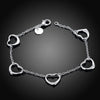 Pretty romantic heart chain 925 sterling silver Bracelet for woman  brands jewelry wedding accessories party gifts