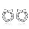 925 Sterling Silver  Jewelry Trendy Bow Round Earrings For Women Retro Party Girls Gift