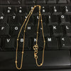 Genuine 24K Gold Necklace Plating Gold 45CM Box Chain Beaded Necklace Short Chain For Woman Charm Jewelry