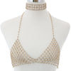 Sexy Body Chain With Rhinestone Bra Crystal  Jewellery Chest For Ornaments Decoration Women'S Jewelry