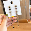 2022 Korean Design Jewelry Long Chain Personality Color Stone Earrings Crystal Tassel Earrings for women gift