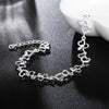 Fine charms 925 Sterling silver Pretty romantic heart chain Bracelet for woman  jewelry Wedding party Holiday gifts