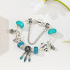 2022 Feather Boy Girl Pendant Bracelet With Blue Glass Beads Bracelet For Women Kids Girlfriend Jewelry