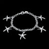 Fine Pretty five starfish Pendant 925 sterling silver Bracelet for woman  jewelry wedding accessories party gifts