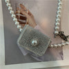 2022Korean Pearl Chain Small Bag Women's Sparkling Diamond Mini Slant Cross Bag Shoulder Decoration Crossbody Bags For Women