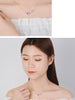 925 Stamp Silver Color Women Chain On The Neck Collarbone Necklace For Women Angel Wing Purple Zircon Pendant Chain Girl Jewelry