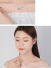 925 Stamp Silver Color Women Chain On The Neck Collarbone Necklace For Women Angel Wing Purple Zircon Pendant Chain Girl Jewelry