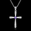 Noble 925 Stamped Silver cross Pendant diamond Necklace For Women Holiday gifts  designer party wedding crystals Jewelry