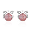 Crystal Cat Earrings For Women Korean Stud Earrings 2022 Trend  Designer Jewelry Accessories
