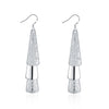 noble Jewelry 925 Sterling Silver elegant geometry long earring for Woman wedding party Holiday gifts