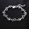 Fine charms 925 Sterling silver Pretty romantic heart chain Bracelet for woman  jewelry Wedding party Holiday gifts