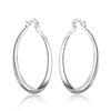 charms 4cm diameter circle 925 Sterling Silver hoop Earrings for Women lady fine Jewelry Holiday gifts Wedding party
