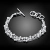 korean fine 925 Stamp silver Frosted Tassel Beads Chain Bracelets for women noble Wedding party Gifts Jewelry