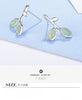 925 Stamp Silver Color Leaf Plant Stud Earrings For Children Light  Women Jewelry Accessories