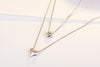 925 Stamp Silver Color Necklace Double Zircon LOVE Pendants Link Women Wedding Party Accessory Lucky Jewelry Gift