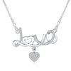LOVE Heart Crystal Pendants Silver Color Necklace For Women  Designer Jewelry Chains  Items GaaBou