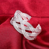 Street 925 Sterling Silver wide Weave rings Bracelets bangles Jewelry set for woman adjustable size wedding Party gifts