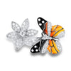 Trendy Bohemian Crystal Inlaid Animal Butterfly Ring for Women Butterfly and Crystal Flower Ring Accessories Jewelry