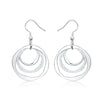 Charms fine 925 Sterling Silver personality Three circle Earrings for Women party wedding Jewelry Christmas Gifts
