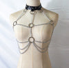 COLEMJE Sexy Chain Bra Goth Punk Rock Leather Belt Chain Club Festival Jewelry Outifit Party Accessoriess For Women
