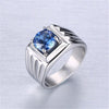 Trendy Bohemian Blue Crystal Inlaid Ring Women's Ring Austrian Rhinestone Inlaid Metal Ring Accessories Party Jewelry