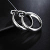 Fine 4CM smooth circle hoop Earrings for Women 925 Sterling Silver Jewelry Christmas gifts party wedding